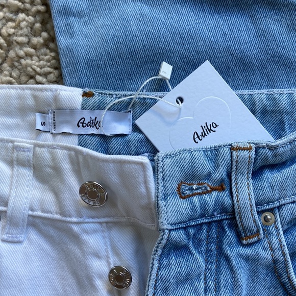 Adika white and blue mom jeans, half and half. Size Small NWT - Picture 2 of 4
